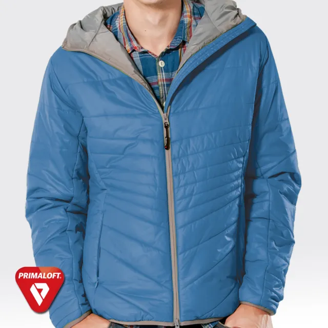 【SAMLIX山力士】PRIMALOFT男輕量化防潑水保暖外套#66915(藍灰.黑藍)