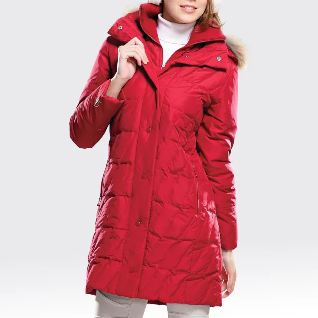 【SAMLIX山力士】JIS90%女防潑水保暖羽絨外套#333(紅色.黑色.紫色)