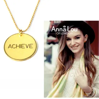 【Anna Lou Of London】倫敦品牌 優雅字墜 金項鍊 Achieve(金項鍊 Achieve)