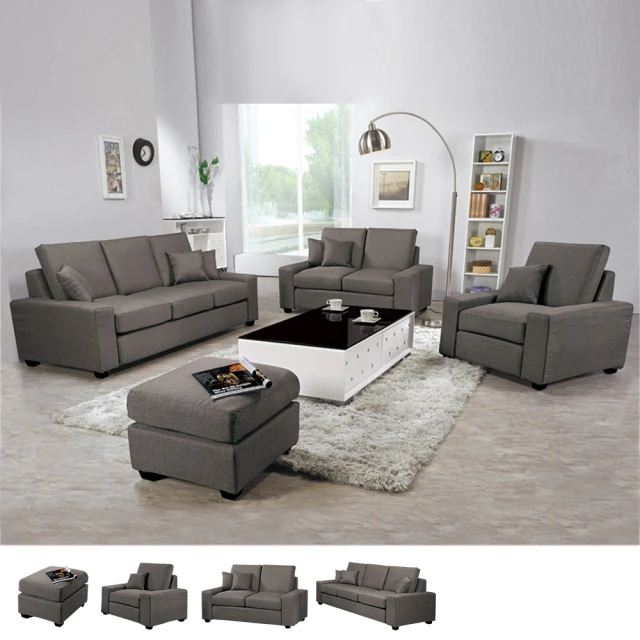 IDEA 盧貝撞色美學皮藝沙發套組/皮沙發(1+2+3/海綿