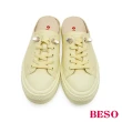 【A.S.O 阿瘦集團】BESO 質感牛皮圓楦直套休閒穆勒鞋(螢光黃)