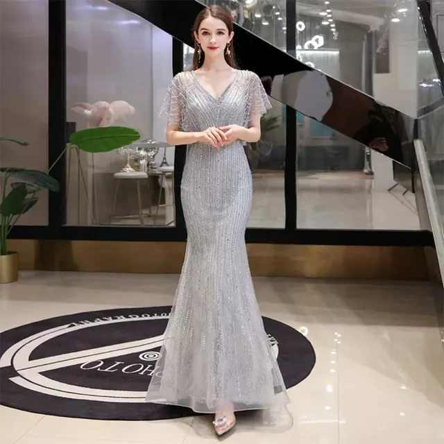 【女神婚紗禮服】高端氣質性感奢華宴會晚禮服 PLGZ-082 2015紫粉色(媽媽服 晚宴服)