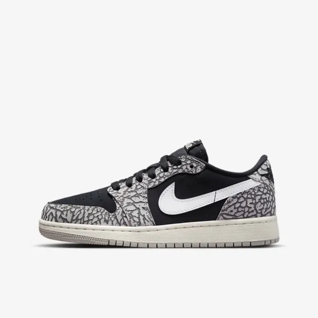 NIKE 耐吉】休閒鞋女鞋大童運動鞋AIR JORDAN 1 RETRO LOW OG GS 黑