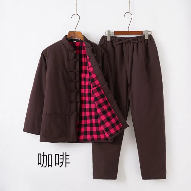 【巴黎精品】唐裝漢服套裝兩件套(加厚長袖復古長褲男套裝7色a1bx55)