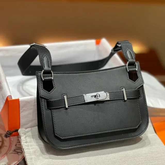 【巴黎精品】現貨+預購 真牛皮側背包真皮革單肩背包托特包手提包隨身女包包(百搭撞色鎖扣斜背6色a1bl1