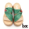 【bac】真皮拼色涼拖鞋(綠色)