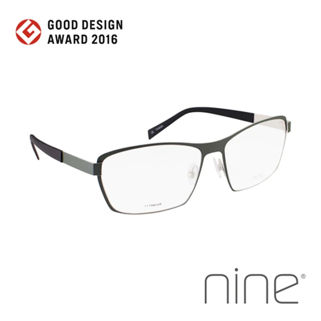 【nine 眼鏡】丹麥設計日本手工製造 EDGE系列光學眼鏡-(灰綠 EDGE 2237 ARM)