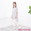 【RED HOUSE 蕾赫斯】休閒寬鬆長版襯衫(淺灰色)