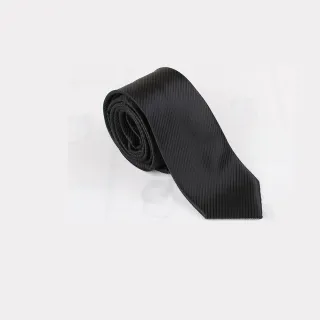 【拉福】黑色斜紋領帶6cm中窄版領帶拉鍊領帶(黑)