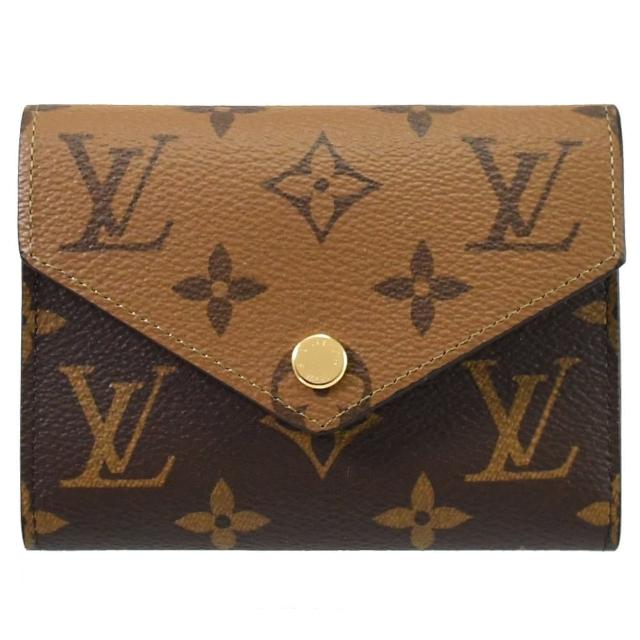 【Louis Vuitton 路易威登】LV M81557 Victorine 經典花紋雙色拼接三折零錢短夾(現貨)