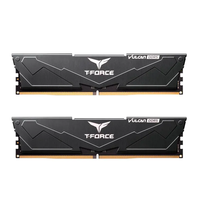 【Team 十銓】T-FORCE VULCAN 火神系列 DDR5-6400 32Gx2_64GB CL40 桌上型超頻記憶體(黑色)