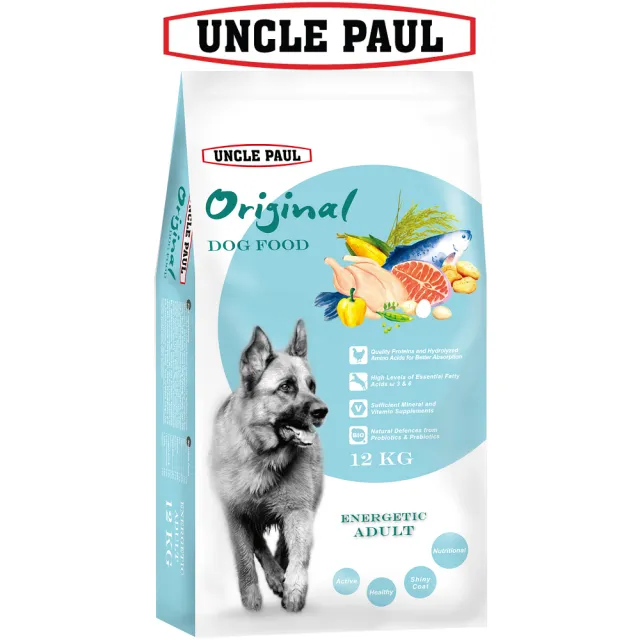 【UNCLE PAUL】保羅叔叔田園生機狗食 12kg 高能成犬(警犬 工作犬 高活動量成犬 狗飼料 寵物飼料)