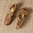 【WYPEX】現貨+預購 夏季真皮圓頭羅馬涼鞋女 低跟瑪莉珍涼鞋(3色)