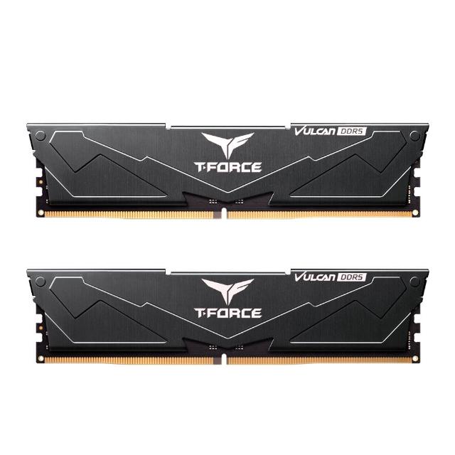 【Team 十銓】T-FORCE VULCAN 火神系列 DDR5-6400 16Gx2_32GB CL40 桌上型超頻記憶體(黑色)