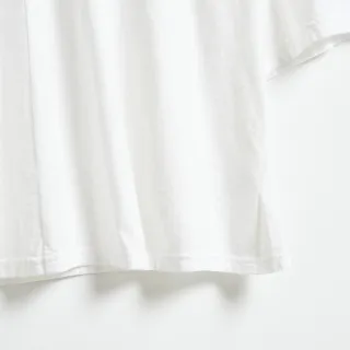 【SOMETHING】女裝 V領LOGO後染短袖T恤(白色)
