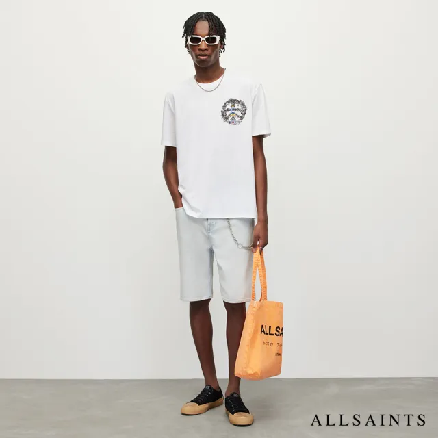 【ALLSAINTS】CHANCER 純棉手繪和平標誌印花LOGO短袖T恤 MG141Y(舒適版型)