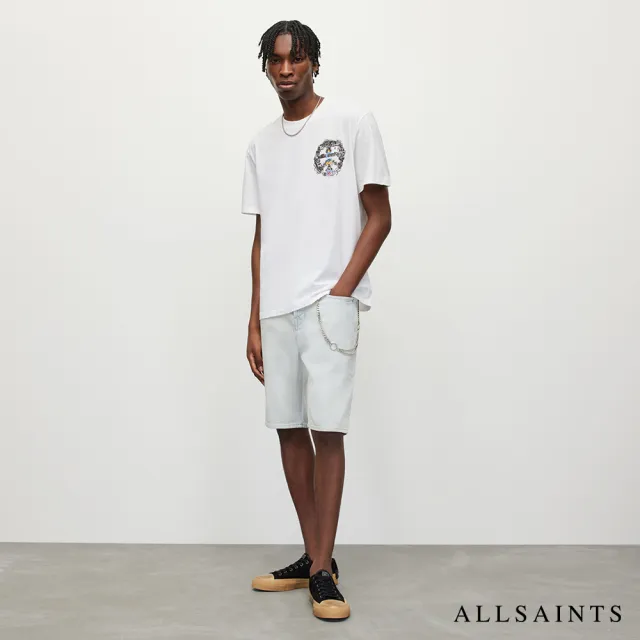 【ALLSAINTS】CHANCER 純棉手繪和平標誌印花LOGO短袖T恤 MG141Y(舒適版型)