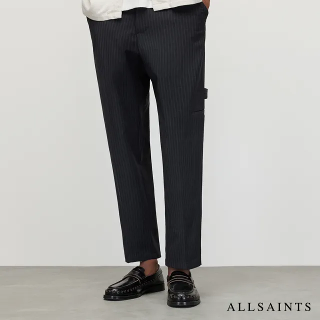 【ALLSAINTS】CAIRO 中腰羊毛混紡直條紋西裝長褲 MM006Y(直筒版型)