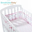 【英國 BreathableBaby】透氣嬰兒床圍 全包型(18430森林花園款)