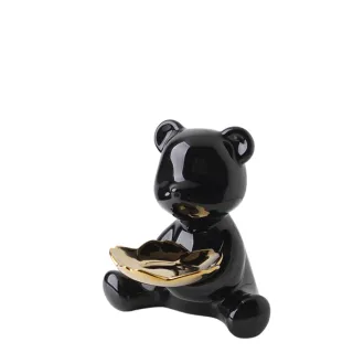 【木墨MUMO】可愛小熊玄關鑰匙收納托盤裝飾品(實用居家裝飾品)