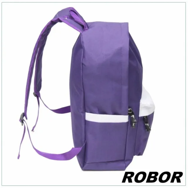 【ROBOR】雙11 簡約休閒風簡約後背包(紫色)