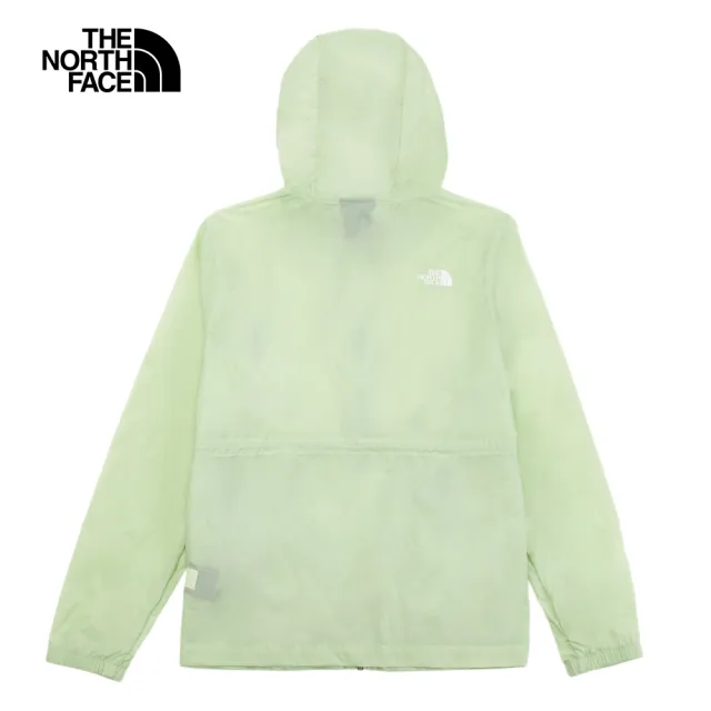 【The North Face 官方旗艦】北面女款綠色防風防曬腰部抽繩連帽外套｜7WCAI0G