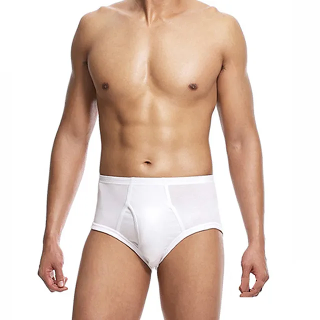 【三槍牌】時尚精典型男金絲棉三角褲(2件組白M-XL)