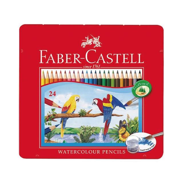 【Faber-Castell】輝柏  水彩色鉛筆 附水彩筆 鐵盒 24色 /盒 115925