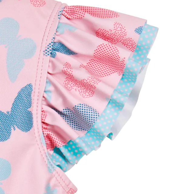 【Playshoes】抗UV防曬短袖兩件組兒童泳裝-蝴蝶(認證UPF50 泳衣+泳褲)