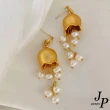 【Jpqueen】法式消光鈴蘭珍珠流蘇耳環(2色可選)