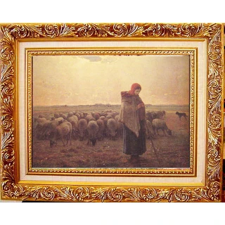 【開運陶源】驚豔米勒 田園之美-牧羊女與羊群(中幅50x40cm)
