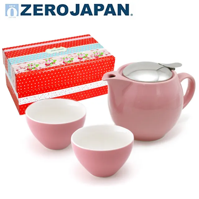 【ZERO JAPAN】典藏陶瓷一壺兩杯超值禮盒組(玫瑰粉)