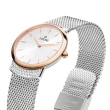 【TITONI 瑞士梅花錶】MADEMOISELLE 優雅伊人系列-銀白色錶盤米蘭尼斯錶帶/32mm(TQ 42912 SRG-590)