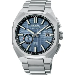 【SEIKO 精工】ASTRON 廣告款 太陽能GPS鈦金屬八角形腕錶 SSJ013J1/3X62-0AA0B