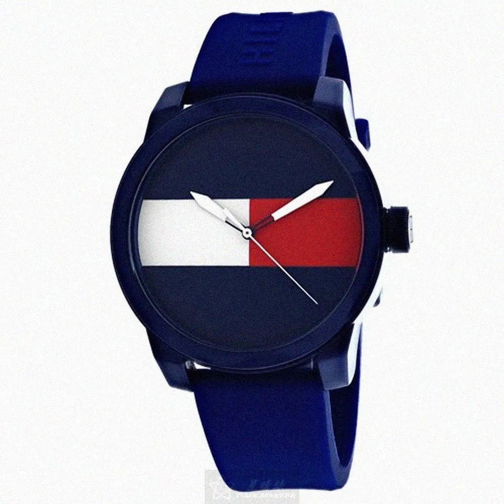 【Tommy Hilfiger】TommyHilfiger手錶型號TH00035(寶藍色錶面寶藍錶殼寶藍矽膠錶帶款)