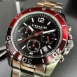 【COACH】COACH手錶型號CH00062(黑色錶面紅黑色錶殼銀色精鋼錶帶款)