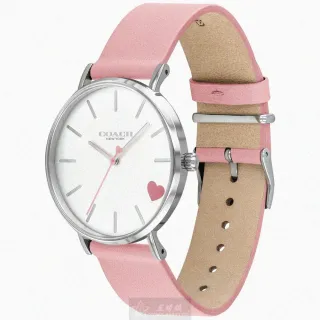 【COACH】COACH手錶型號CH00051(白色錶面銀錶殼粉紅真皮皮革錶帶款)