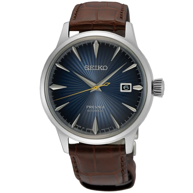 SEIKO 精工 Presage系列 調酒師 灰藍面 機械腕錶 雙11 特惠(SRPK15J1/4R35-01T0U)