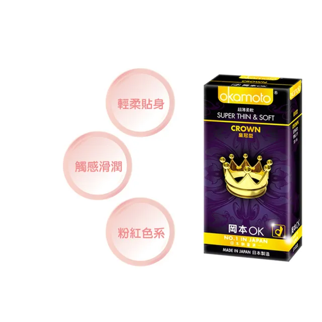 【Okamoto岡本】CROWN 皇冠型保險套10入/盒