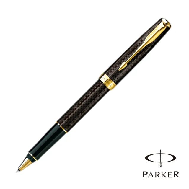 【PARKER 派克】SONNET 商籟 巧克力金夾 鋼珠筆(原廠正貨)