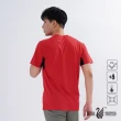 【遊遍天下】MIT男女款抗UV防曬涼感吸濕排汗機能圓領衫S0705紅色(短袖T恤S-3L)