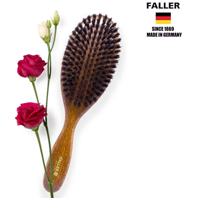 【FALLER 芙樂】德國製大尺寸原木黑豚鬃美髮梳(豬鬃梳/梳頭按摩美容/雙11)