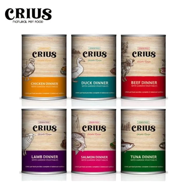 【CRIUS 克瑞斯】紐西蘭犬用無穀主食餐罐 375g*12罐組(狗主食罐/犬罐/全齡犬)