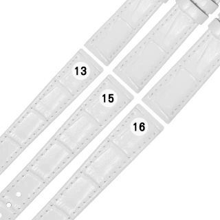 【Watchband】13.15.16 mm / SEIKO LUKIA 精工 別緻鮮亮 壓紋牛皮 替用錶帶(白色)