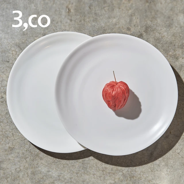 【3 co】水波小菜盤-白+白(2件式)