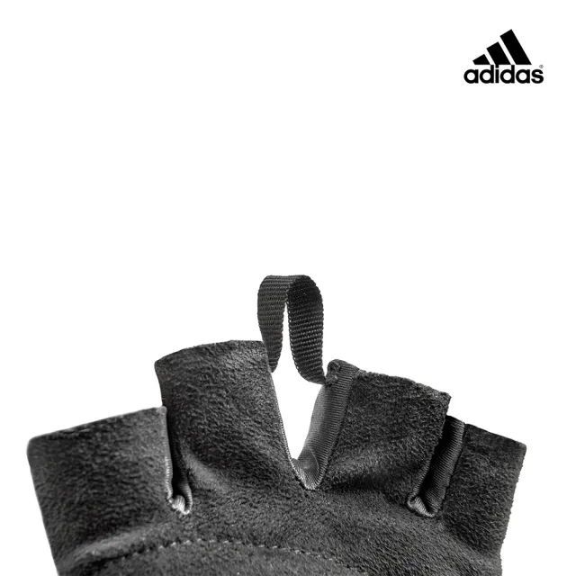 【adidas 愛迪達】可調式透氣短指訓練手套(S-XL)