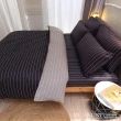 【LUST生活寢具】布蕾簡約-黑 100%精梳純棉、雙人加大6尺床包/枕套組 《不含被套》(台灣製)