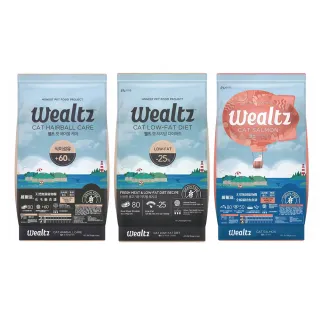 【Wealtz 維爾滋】天然無穀寵物貓糧系列2.1kg(化毛貓/全齡貓鮭/低脂高齡貓 貓飼料)