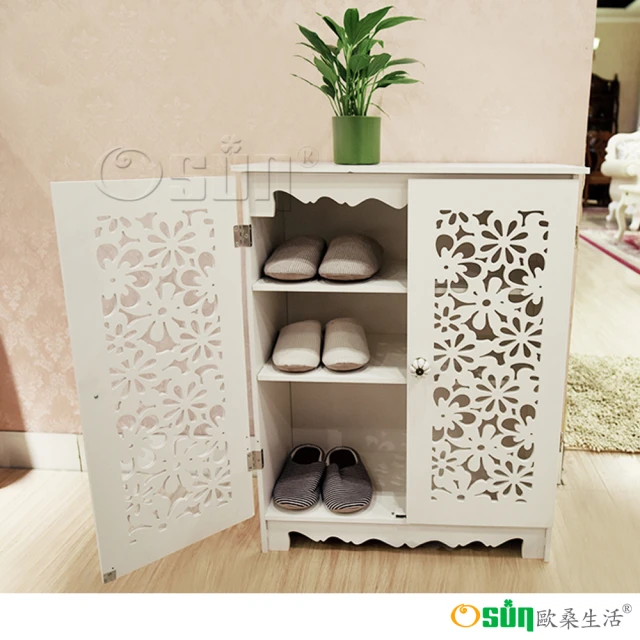 【Osun】DIY木塑板 雙門櫻花立櫃(CE178-XG01)