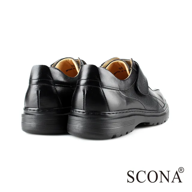【SCONA 蘇格南】都會輕量側帶紳士鞋(黑色0845-1)